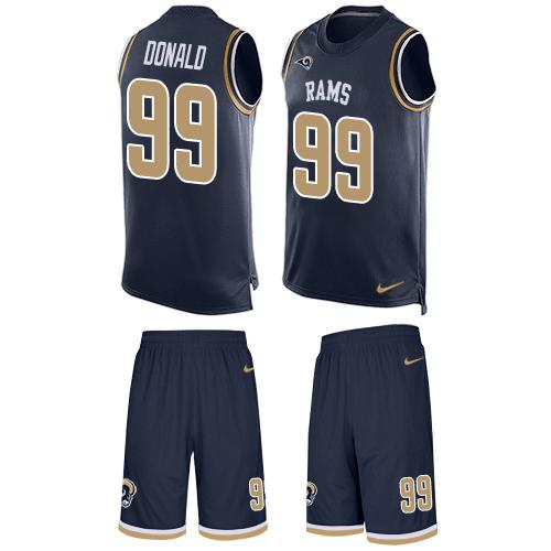 Nike Rams #99 Aaron Donald Navy Blue Team Color Men's Stitched NFL Limited Tank Top Suit Jersey